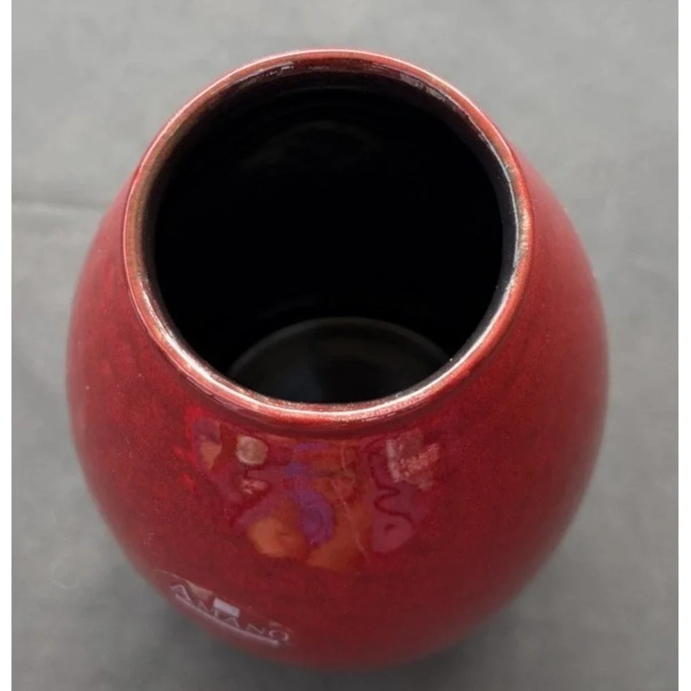 Pier 1 Amano Oxblood Red Torpedo Art Pottery Vase 7 1/2